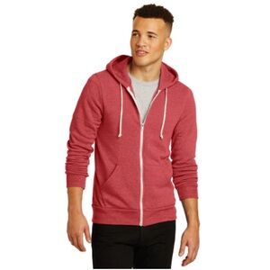 Alternative Apparel Eco-Fleece Unisex Zip Hoodie - Tru Red
